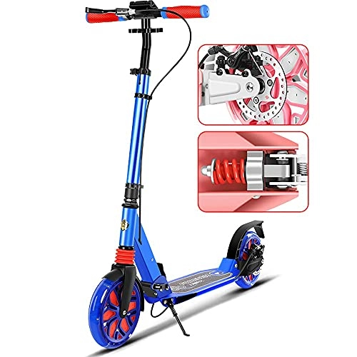 Scooter : DODOBD Kick Scooter for Adults, Adults Teens Foldable City Scooter Height Adjustable Kids Scooter with Kickstand and Carry Strap, Dual Brake System, 200mm Wheels for Boys Girls Ages 8+