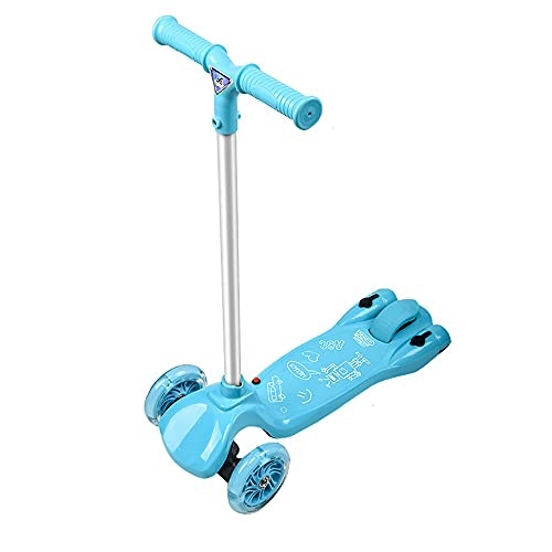 Scooter : DODOBD Kids Scooter, Premium 3 Wheel Kick Scooter for Toddlers 2-14 Year with Adjustable Height 69-83cm, Flashing Wheels Music Water Spray, Anti-Slip Deck, Lean to Steer