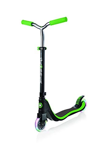 Scooter : Globber Flow 125 [My Too Fix Up] Scooter With Light Up Wheels - Black & Neon Green