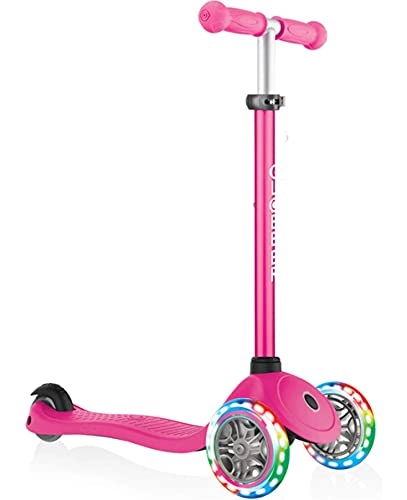 Scooter : Globber Primo Scooter with Light Up Wheels - Neon Pink
