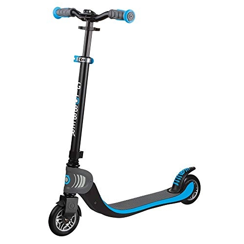 Scooter : Globber Unisex-Youth 473-101 Flow 125 Foldable Scooter Black-Sky Blue, 1-Size