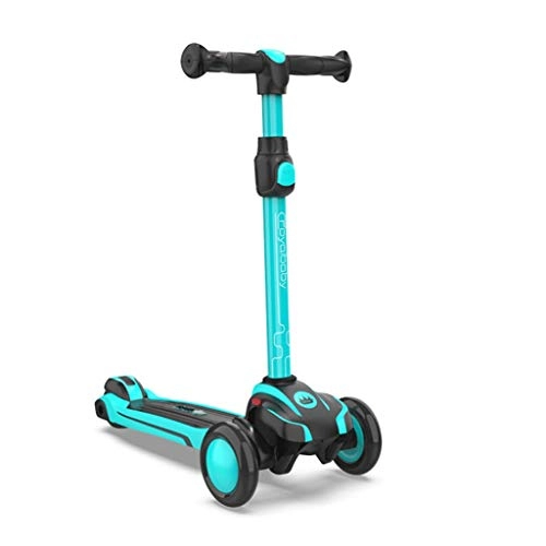 Scooter : HiJsport Children's scooter 2-12 years old baby 3 wheel scooter boys and girls scooter (Color : Blue)