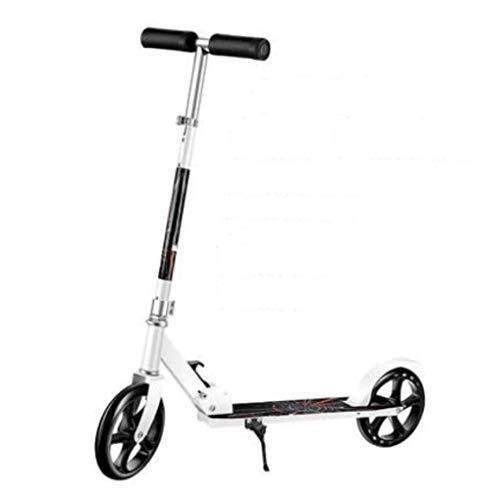 Scooter : HUYYA Kick Scooter for Adult, Folding Height Adjustable Freestyle Kick Scooter, Portable, Max Load 150kg / 330lbs, white
