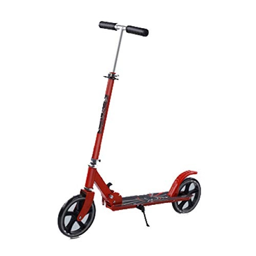Scooter : HUYYA Kick Scooter for Adult, Quick-Release Folding System and Adjustable Height Kick Scooter, Alloy Anti-Slip Deck -Bike-Style Grips, Lightweight, Max Load 150kg / 330lb, red