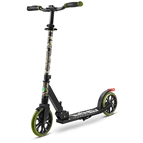 Scooter : Lightweight and Foldable Kick Scooter - Adjustable Scooter for Teens and Adult, Alloy Deck with High Impact Wheels (Camo)