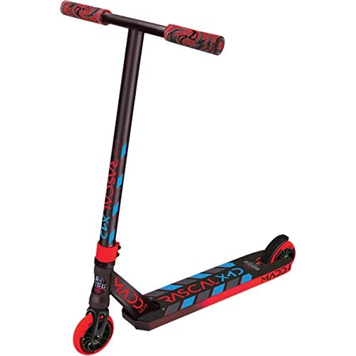 Scooter : MGP Action Sports – Madd Gear Kick Mini RASCAL III Scooter – Suits Boys & Girls Ages 4+ - Max Rider Weight 60kg – 3 Year Manufacturer’s Warranty – World’s #1 Scooter Brand – Built to Last! (Red / Blue)
