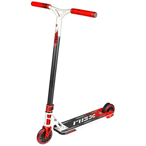 Scooter : MGP Action Sports - MGX E1 Extreme Stunt Scooter - Suits Boys & Girls Ages 10+ - Max Rider Weight 100kg - Worlds #1 Pro Scooter Brand - Madd Gear Est. 2002 (Silver / Red)