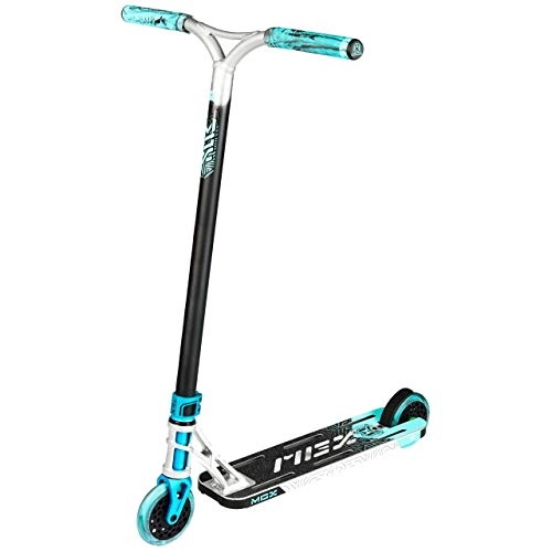 Scooter : MGP Action Sports - MGX E1 Extreme Stunt Scooter - Suits Boys & Girls Ages 10+ - Max Rider Weight 100kg - Worlds #1 Pro Scooter Brand - Madd Gear Est. 2002 (Silver / Teal)