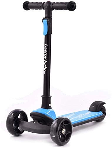 Scooter : papasbox Scooters for Kids, Foldable Kick Scooter, Toddlers and Kids Toys for 1 Year Old and Up, 4 Heights & Light Up Wheels（blue）