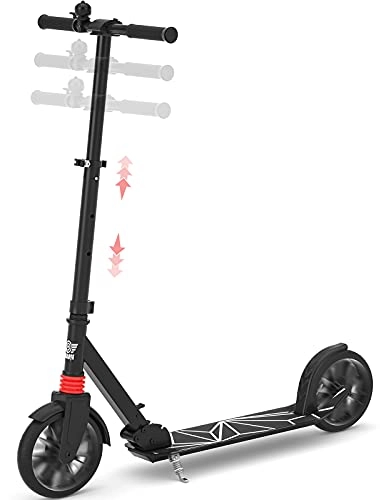 Scooter : Peradix Kick Scooter for Kids and Adults Ages 8+, 4 Adjustable Height Teenagers Scooters, 200mm Big Wheels Foldable Scooter, Set for Children