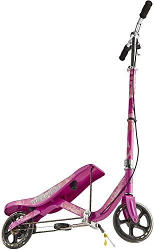 Scooter : Rockboard RBX | Kids Exercise Scooter. flywheel powered kick scooter with brakes and air suspension (Glam Pink)