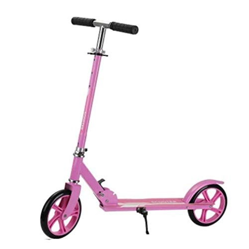 Scooter : RPOLY Kick Scooter for Adults and Teens, Folding Kick Scooter Lightweight Big Wheels Scooter City Scooter with Adjustable Height Multiple Colors, Pink_A