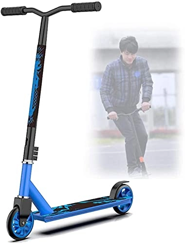 Scooter : School scooters two wheels competition scooter for teenage children extreme pedal scooters with fantastic stunts / easy operation-blue aluminum wheel core