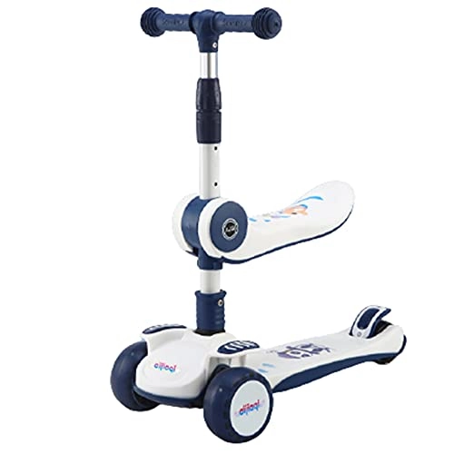 Scooter : scooter Children's Scooter, Three Gear Height Adjustment, Suitable For Children From 2 To 10 Years Old, Strong Carrying Capacity(Color:White)