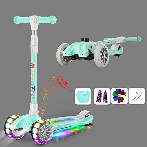 Scooter : Scooters For Kids Scooters 3 Wheel For Toddler Scooter For Girls Boys 4 Adjustable Height Lean To Steer With Wide Deck PU Flashing Wheels With Music For Children 3 To 12 Years Old