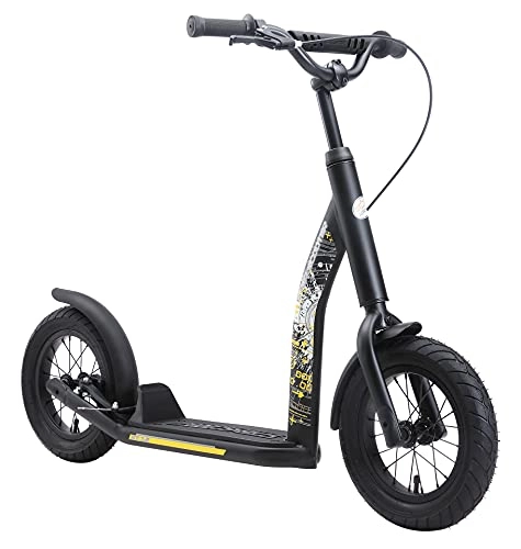 Scooter : STAR SCOOTER Kick Scooter air tires for Kids 7 year old | Boy Girl Push Scooter 12" Inch, height adjustable | black