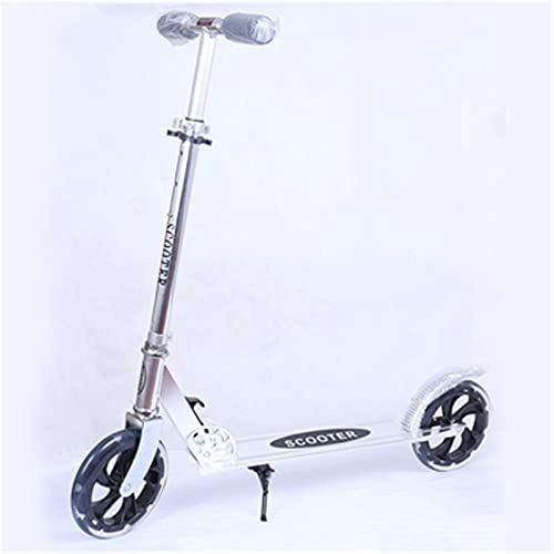 Scooter : WanuigH Children's Scooters 2 Wheel Scooter Foldable Portable PU 2 Wheel Sports Children Scooter Convenient and Practical (Color : Silver, Size : 28x60x65cm)