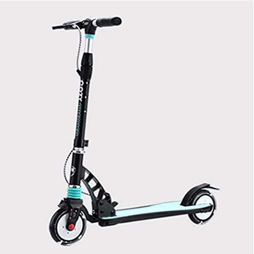 Scooter : WanuigH Children's Scooters Children's Scooter Foldable PU 2 Wheel Handbrake Fitness All Aluminum Scooter Convenient and Practical (Color : Black, Size : 76x26x36cm)