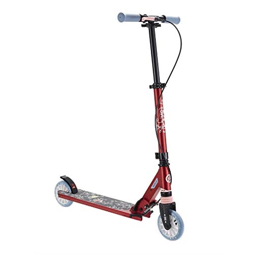 Scooter : WJJ Folding Scooter for Kids Kick Scooter For Adult Teens Children Foldable And Adjustable With Big Wheels, Road Work School (Color : Red)
