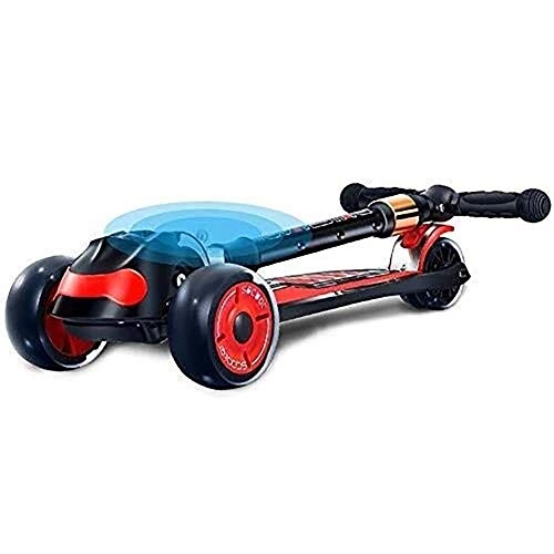 Scooter : WJJ Folding Scooter for Kids Scooter Bars, Adult Scooter, Scooter Wheels, Kick Folding with Large Pu Wheel, Adjustable Kick with Wide Pedal and Rear Brake, 100 Kg Capacity, Best Gift for Boy / Girl
