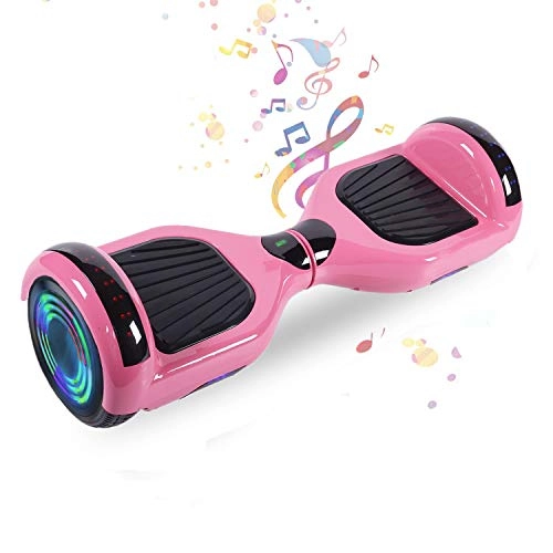 Self Balancing Segway : HappyBoard 6.5 Inch Self Balancing Electric Scooter Segway with Bluetooth Speaker, LED Light and Storage Bag for Kids and Adult (Pink)