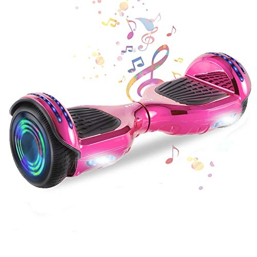 Self Balancing Segway : HappyBoard 6.5 Inch Self Balancing Electric Scooter Segway with Bluetooth Speaker, LED Light and Storage Bag for Kids and Adult (S-Pink)