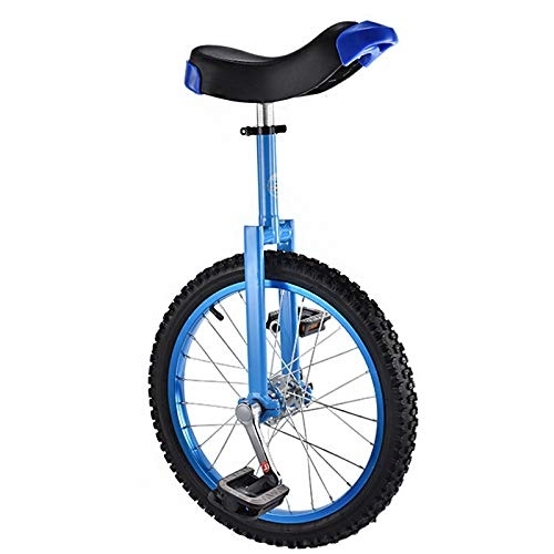 Monocycles : 16 / 18 Pouces Monocycles pour Enfants, Uni Cycle Balance Exercise Fun Bike Fitness Scooter Circus, Siège Réglable, Charges 150Kg, Blue, 18in