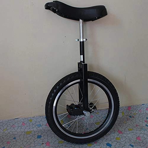 Monocycles : 16 Pouces avec siège réglable en Hauteur monocycle - Jante en Alliage d'aluminium audacieuse One Monocycle - Solide et Durable Monocycle vélo - pour Les Enfants de 1.2 à 1.4 mètres 16 inch Black