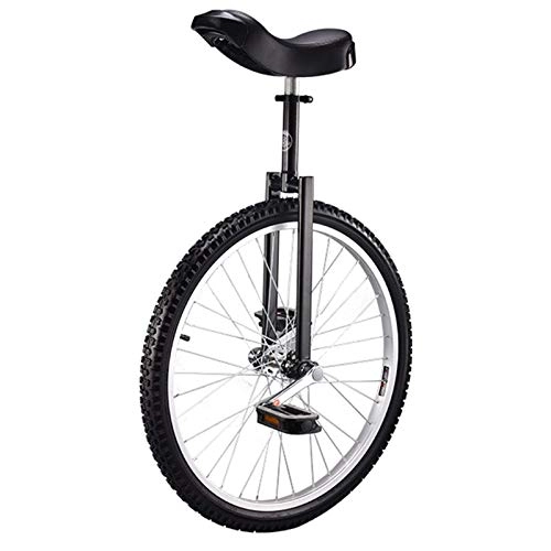 Monocycles : aedouqhr Roue Unisexe Extra Large de 24 Pouces, vélo d'exercice d'équilibre pour Personnes de Grande Taille, Hauteur réglable, Pneu antidérapant (Couleur : Noir)