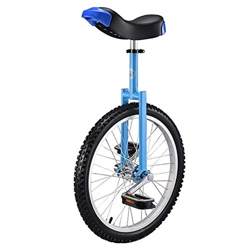 Monocycles : AHAI YU 20 Pouces Roue monocycle pour Enfants / débutant / Adolescent de Sexe Masculin, avec Jante d'alliage et Stand de pneus et de monocycle, Amusement Fitness Balance Vélo (Color : Blue)