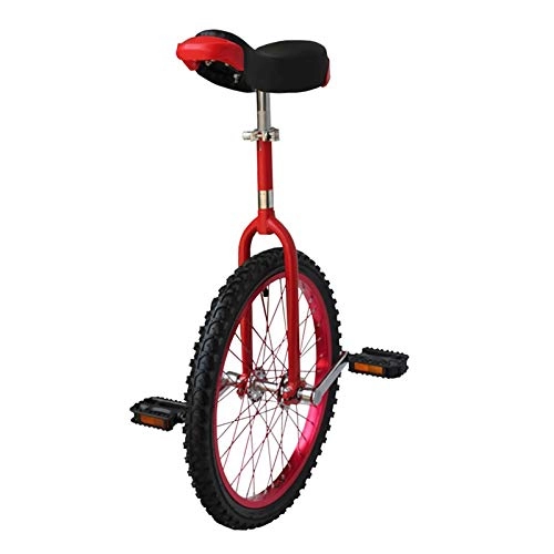 Monocycles : AHAI YU 24 Pouces de Roue Adultes monocycle, Enfants / Adolescents 18 / 20 / 16 Pouces monocycles en Plein air, âge de 8-15 Ans, avec Jante Alliage de Couleur (Color : Red, Size : 24INCH)