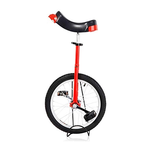 Monocycles : AHAI YU Freestyle Monocycle 18 Pouces Roue, pour Enfants Josycles pour Adultes, entraîneur de Roue avec Support de synicyclettes, Sports de Plein air (Color : Red)
