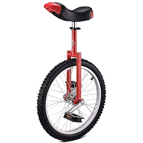 Monocycles : BHDYHM 16 / 18 / 20 / 24 Pouces Vélo Formateur Monocycle Antidérapant Acrobatie Vélo Sport en Plein Air Fitness Formation Vélo Pédale, Red-18inch