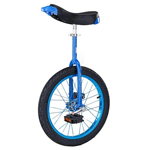 Monocycles : Bleu 16" pour Enfants, 18" 20" vélo pour Adolescents Adultes, 24" vélo à Une Roue pour Personnes de Grande Taille, Cadre en Acier Solide * Jante en Alliage (Taille : 16 Pouces)