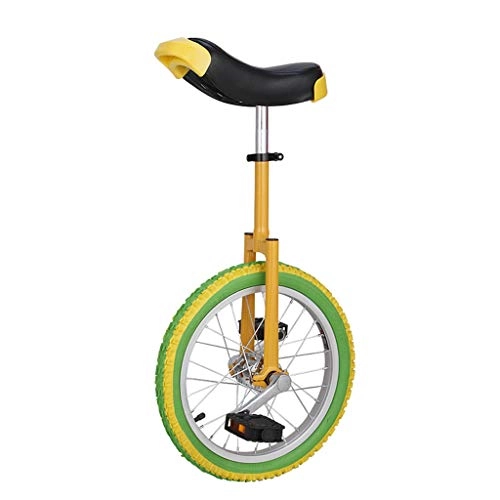 Monocycles : BOT Monocycle-16 18" 20" dans Colorisation Roue Uni-Cycle Skidproof monocycle w Stand vélo, Enfant / Adulte du Formateur monocycle Acrobatique Équilibre Simple Roue Cyclisme Vélo Vélo, Vert Jaune
