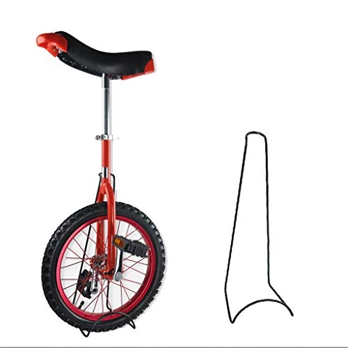 Monocycles : BOT Monocycle Équitation Jouets, Freestyle Monocycle Anti-Skid Acrobatie vélo avec monocycle Stand, Super Tour gyroroue, siège réglable, Boucle en Alliage d'aluminium, Rouge (Size : 20in)