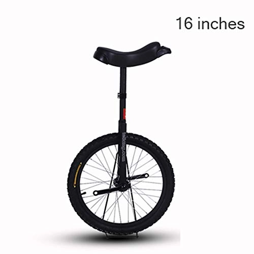 Monocycles : Bulawlly Vélo de vélo de monocycle de Cadre de Roue de vélo de 16 Pouces avec Le siège de Selle de dégagement Confortable, vélo d'équilibre de Forme Physique Simple, Noir
