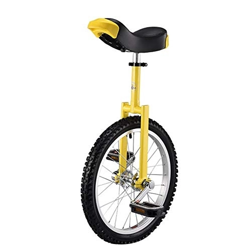 Monocycles : Dbtxwd Monocycle à Roues de 18"à 24" avec siège de Selle à dégagement Confortable, Jaune, 18 inch