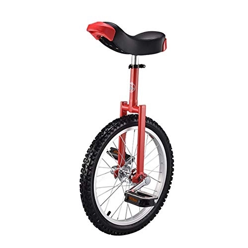 Monocycles : Dbtxwd Monocycle à Roues de 18"à 24" avec siège de Selle à dégagement Confortable, Rouge, 20 inch