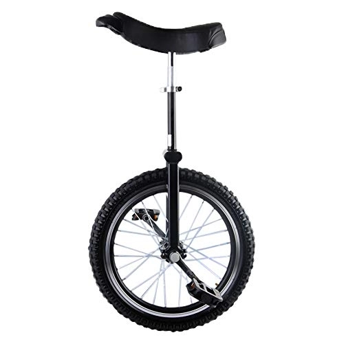 Monocycles : EntraîNeur de Roue Monocycle Hauteur RéGlable AntidéRapant Montagne Pneu éQuilibre Exercice de Cyclisme, Pour DéButants Professionnels Enfants Adultes / 20 Inch / Noir