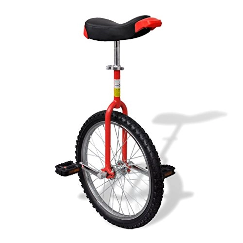 Monocycles : Festnight Monocycle vélo à Une Roue Hauteur réglable Rouge