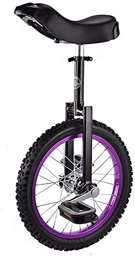 Monocycles : GAODINGD Monocycle Adulte Kids Monocycle Roue De 16 Pouces pour Débutants 9 / 10 / 12 / 13 / 14 Ans, Idéal pour Votre Fille / Fils, Fille, Cadeau d'anniversaire De Garçon, Siège Réglable (Color : Purple)