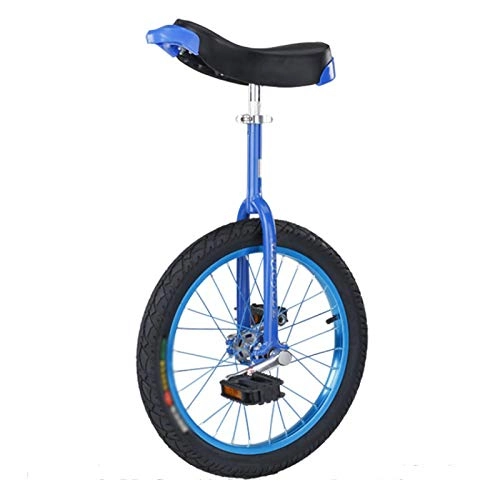 Monocycles : GAOYUY Monocycle, Cadre en Acier Au Manganèse Solide Monocycle À Roues 16 / 18 / 20 / 24 Pouces Unisexe Parfait for Les Débutants / Enfants (Color : Blue, Size : 16 inches)