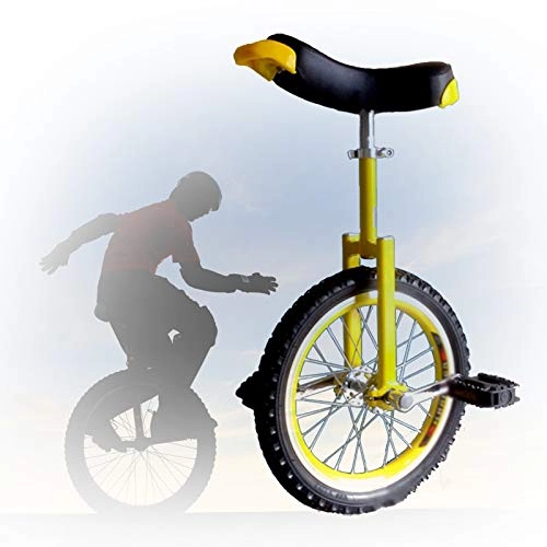 Monocycles : GAOYUY Monocycle De Roue 16 / 18 / 20 / 24 Pouces, Monocycle Trainer Freestyle Pédales en Plastique Arrondies Selle Ergonomique Profilée pour Débutant (Color : Yellow, Size : 24 inch)