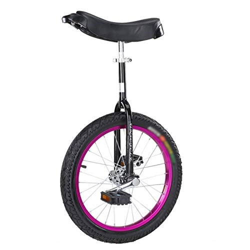 Monocycles : GAOYUY Monocycle, Monocycle À Roues 16 / 18 / 20 / 24 Pouces Unisexe Utilisation De Vélo D'équilibre De Pneu Antidérapant Réglable for Les Enfants Débutants Adultes (Color : Purple, Size : 16 inches)