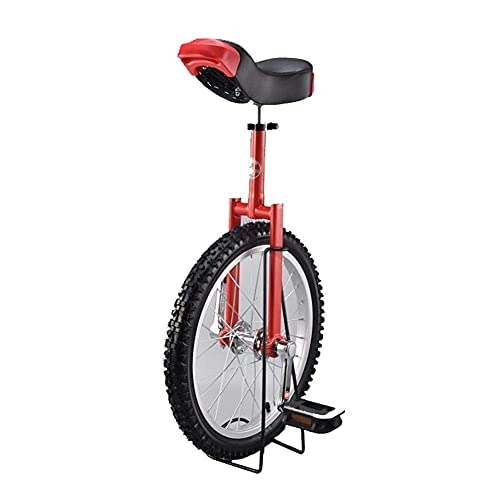 Monocycles : GAXQFEI Vélo À Vélo de Monocycle Rouge Avec Stand, 18 Po (Pneu Antidérapant de 46 Cm, Siège Réglable, Vélos D'Équilibrage Des Sports de Plein Air