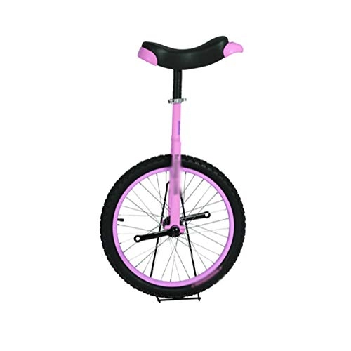 Monocycles : GFYWZ 14"À 24" Vélo Vélo Monocycle Cadre De Roue avec Siège De Selle À Dégagement Confortable Et Pneu Antidérapant, Rose, 16 inch