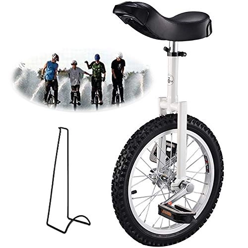 Monocycles : GJZhuan Kids' 18" Monocycle - Confort Selle Antidrapants Pneus Extra pais, Fun Bike Fitness quilibre Exercice Monocycle (Color : White)