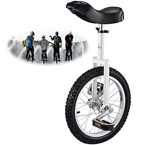 Monocycles : GJZhuan Monocycle, Enfants / Adultes Entraneur Skidproof Butyl Pneus Mountain Solde Vlo Exercice Hauteur Rglable de Monocycle (Color : White, Size : 16inch)