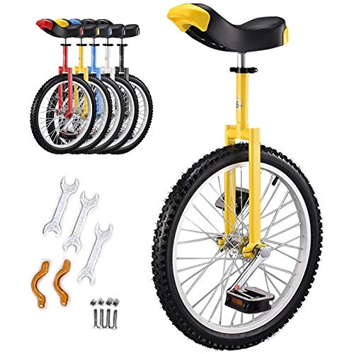 Monocycles : GJZhuan Monocycle, Monocycle Enfant for 9-15 Year Old Child / Garons / Filles, Monocycle for Hommes / Femmes / Enfants de l'adulte Big, Grand 20inch Monocycle (Color : Yellow)